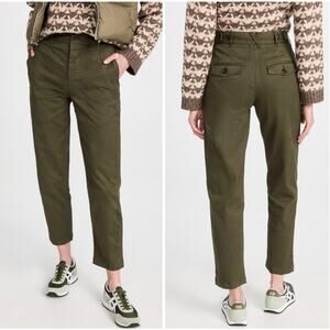 Alex Mill Boyish Chino Adjustable Waist Straight Leg Pants Military Olive Size 8